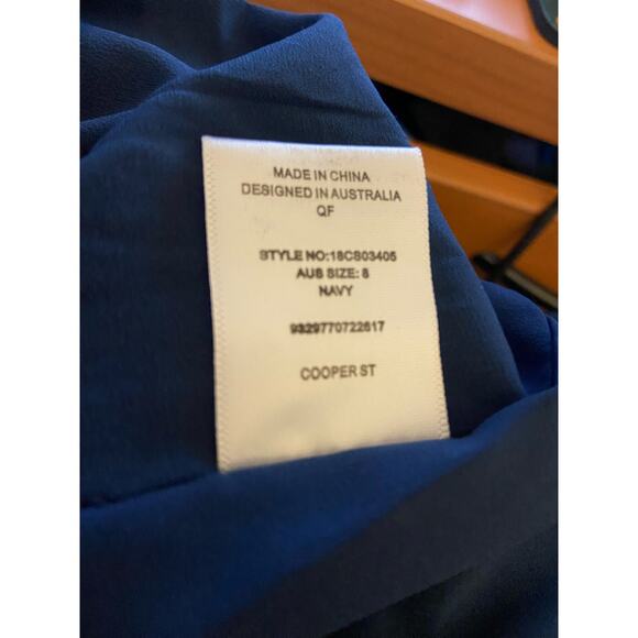 Cooper St. Womens Dress Size 4 Navy Blue Lace Sheath Deep V-Neck Sexy Short NEW - Picture 8 of 8